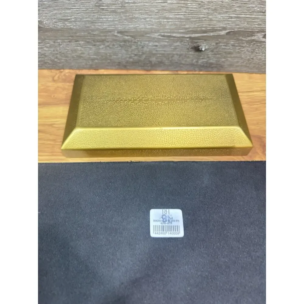 Restoration Hardware RH Etched Brass Faux Shagreen Decorative Box 11x6x5”